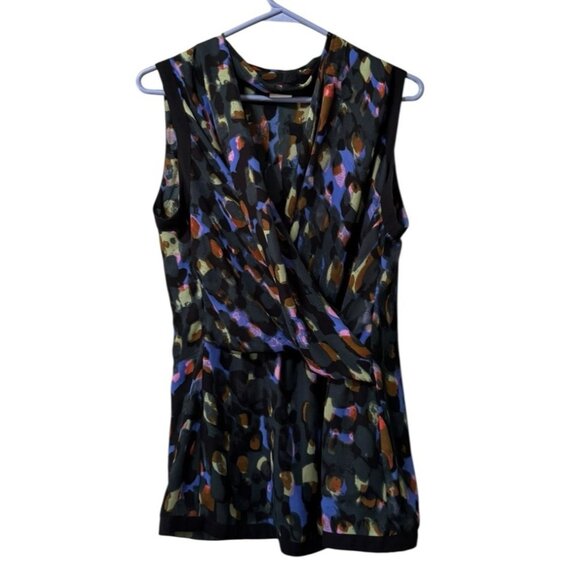 Cabi‎ Sleeveless Tiered Blouse Top Size Medium Colorful Polyester V Neck Modern - Picture 1 of 9